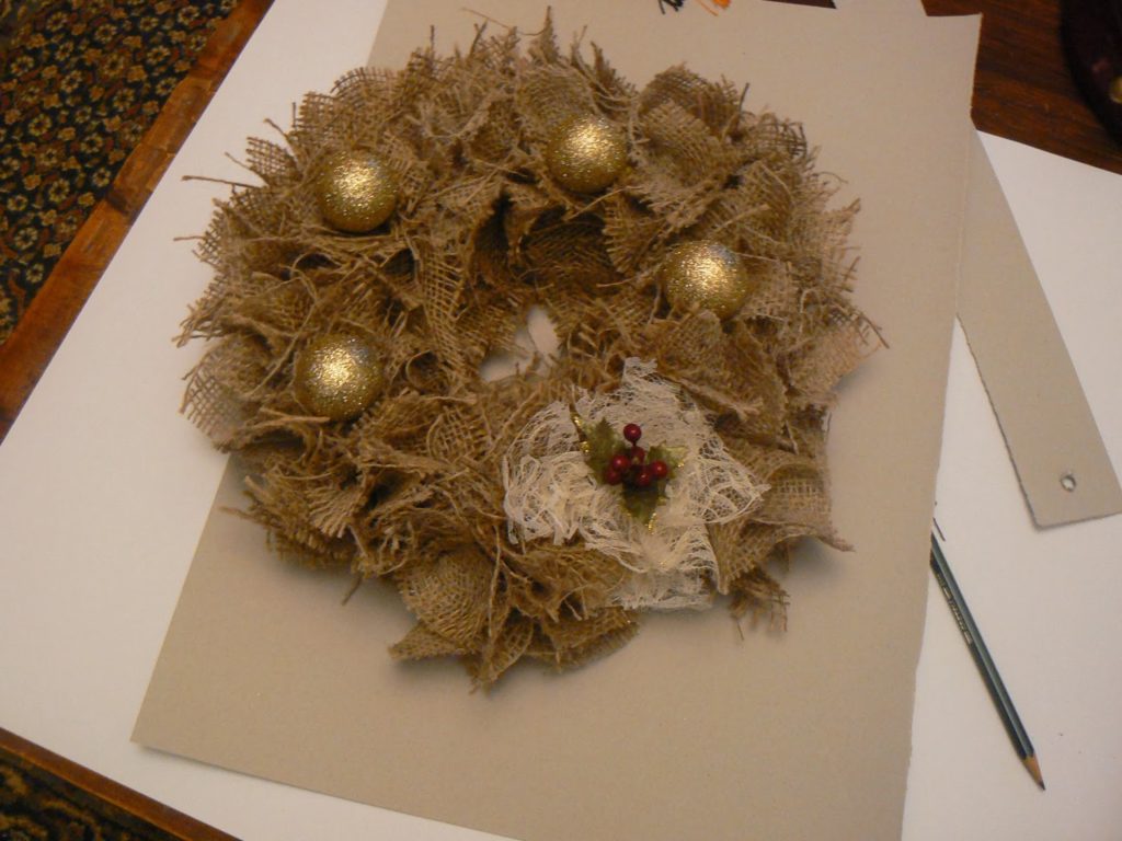 How to make a burlap christmas wreath