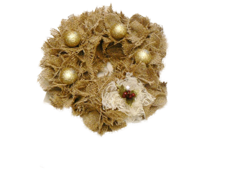 Ρουστίκ στεφάνι από λινάτσα