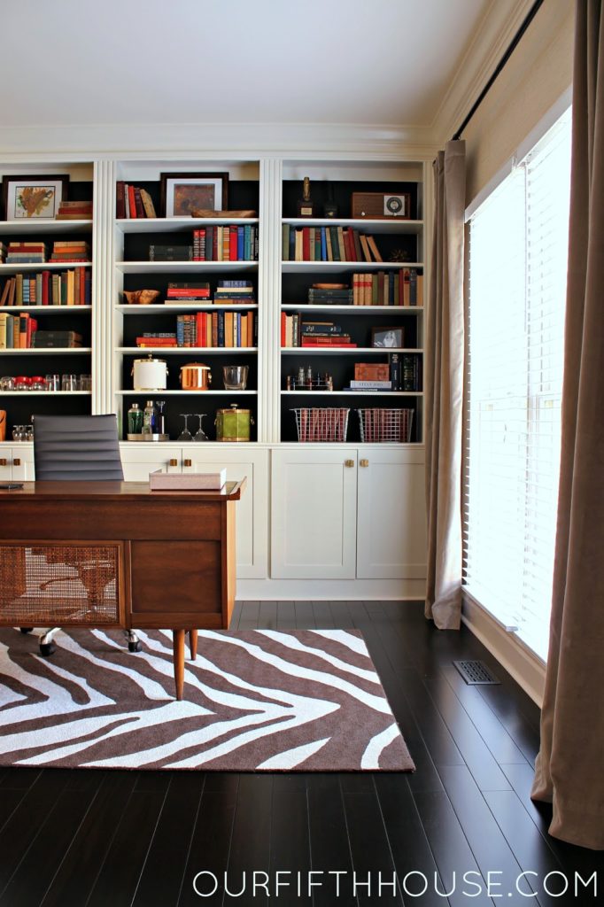 built in floor to ceiling bookcases
