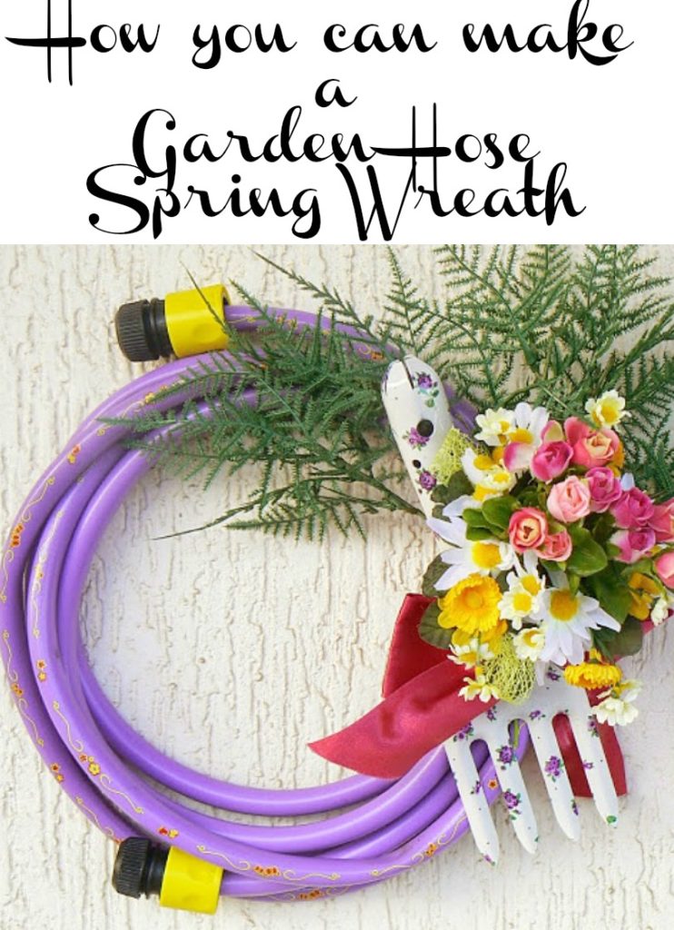 How you can make a garden hose spring wreath