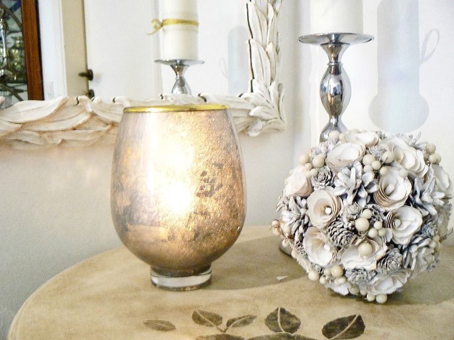Mercury glass flower vase becomes a candle lantern