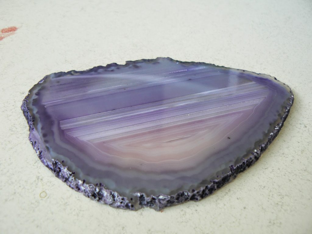 Purple agate slice