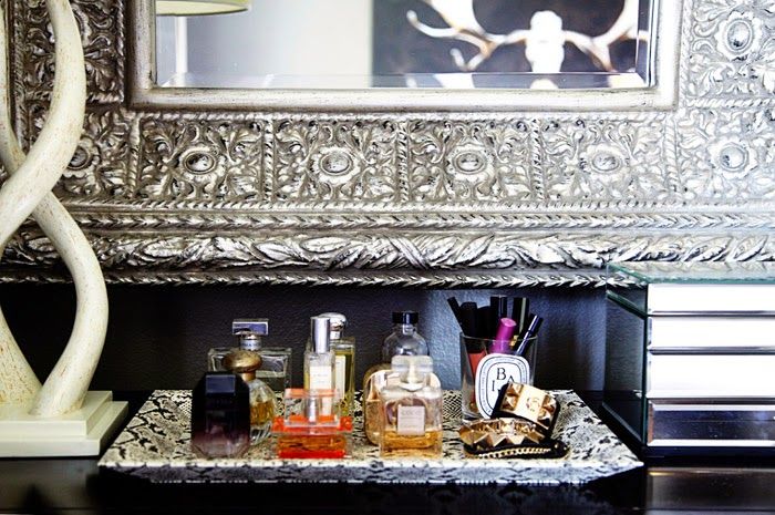33 Erika Brechtel for Adore Home photo by Sabra Lattos bedroom dresser vignette python tray perfumes