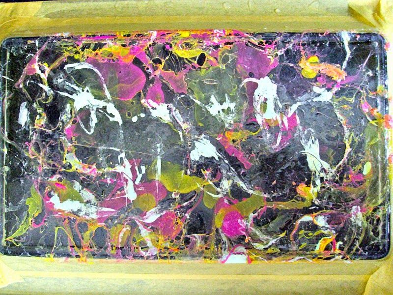 Marble tray with nail varnishes