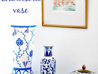 Μπλε άσπρο chinoiserie style βάζο diy