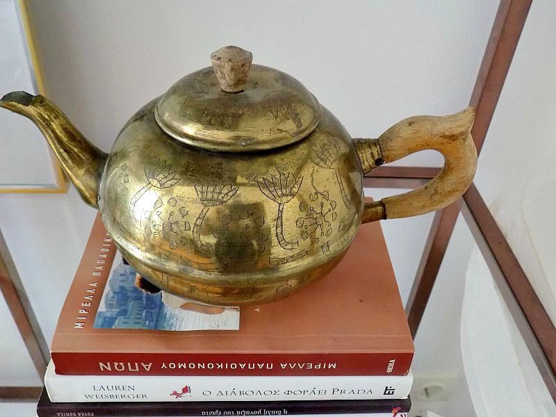 Old brass teapot