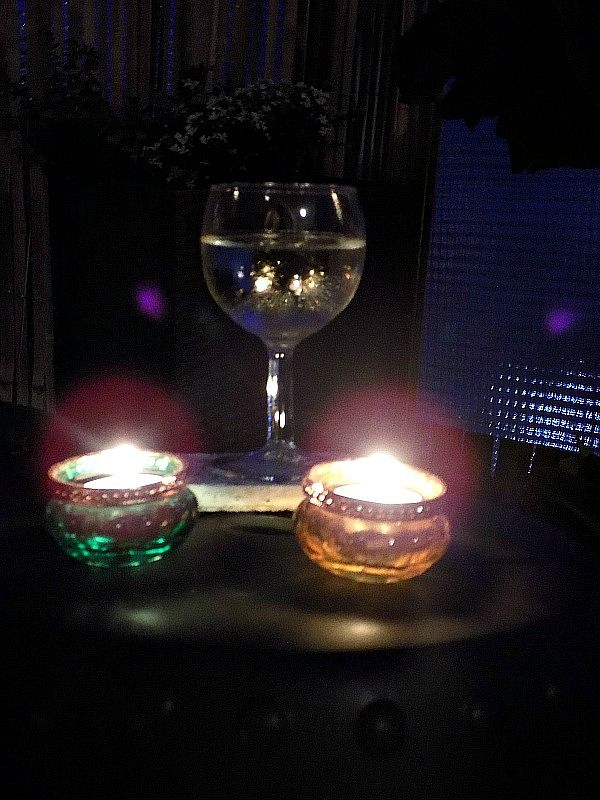 Candles and wine