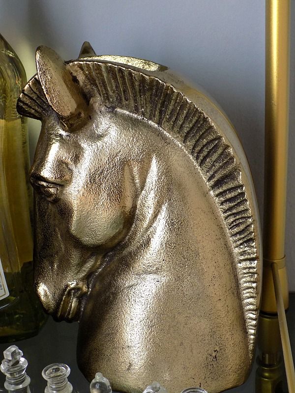 Brass head horse flower vase