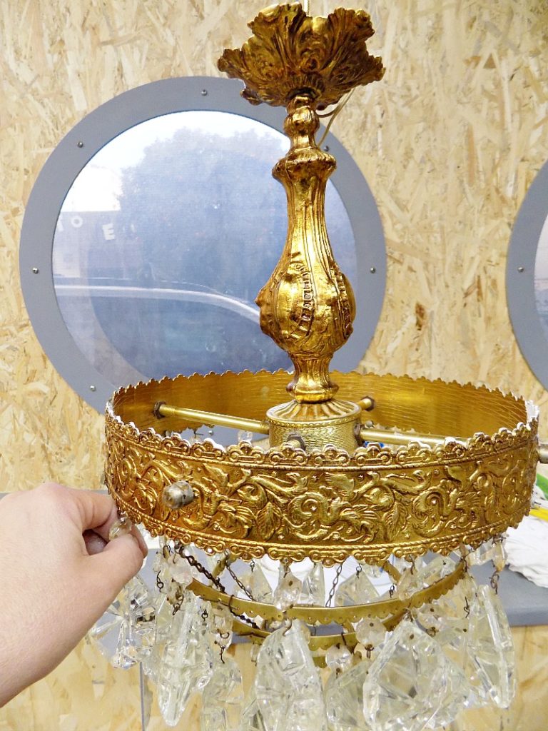 Small antique brass chandelier