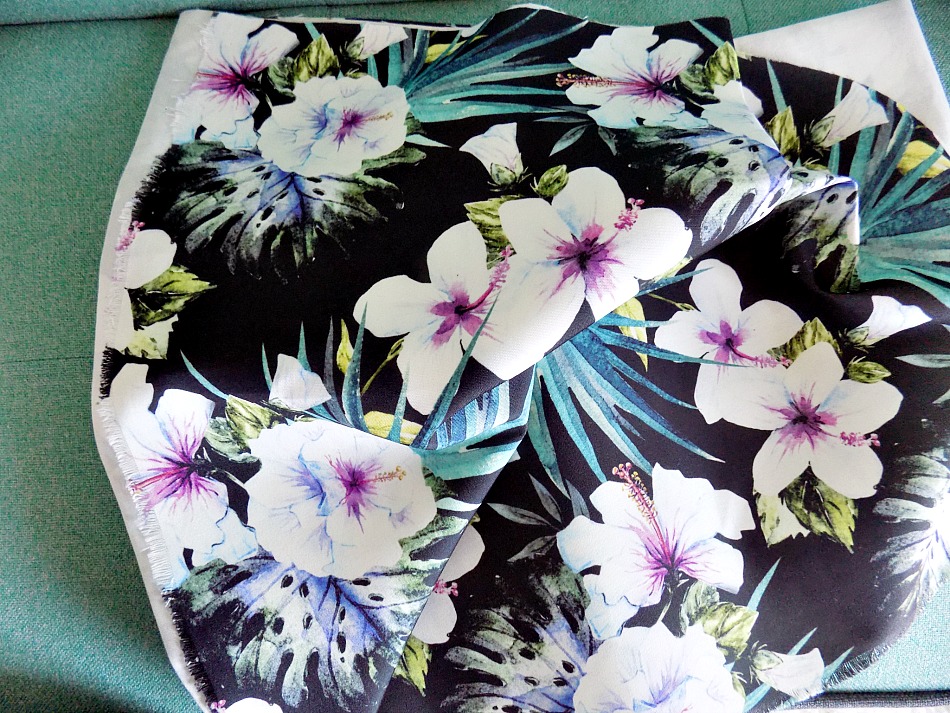 Bold floral upholstery fabric
