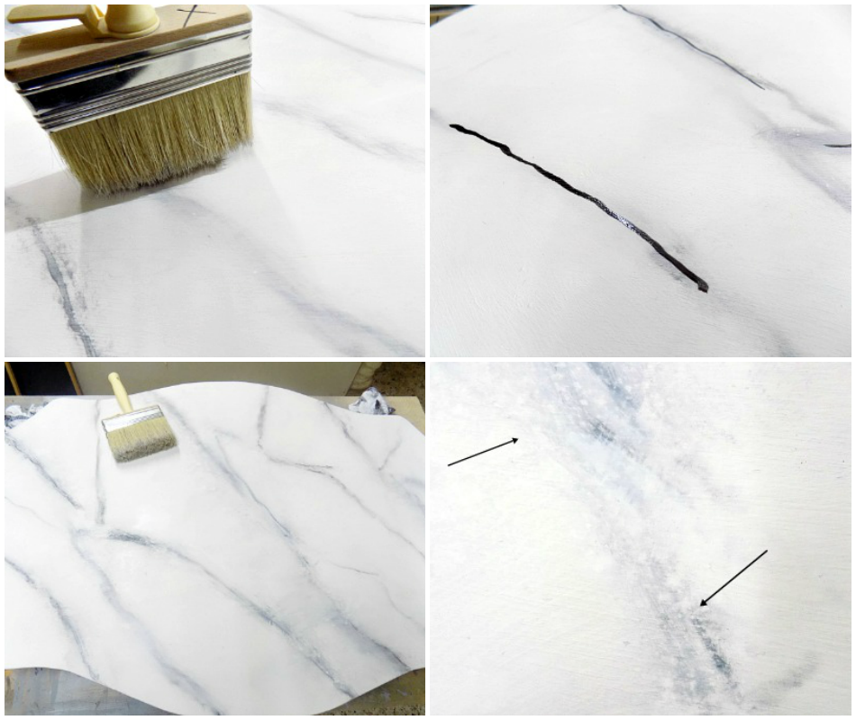 Μεταμόρφωση κονσόλας, How to make marble technique with chalk paint