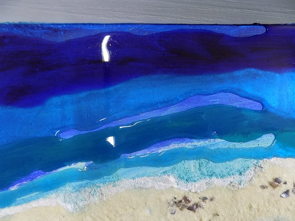 First layer resin beach art
