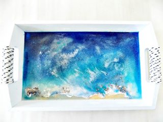 Διακοσμητικός δίσκος με άρωμα θάλασσας με υγρό γυαλί