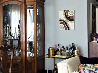 Φέτες αχάτη από υγρό γυαλί πάνω σε καμβά