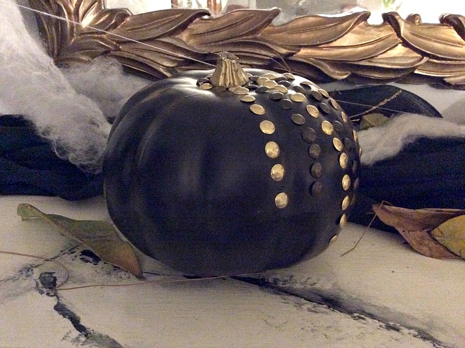 Black pumpkin with metallic details