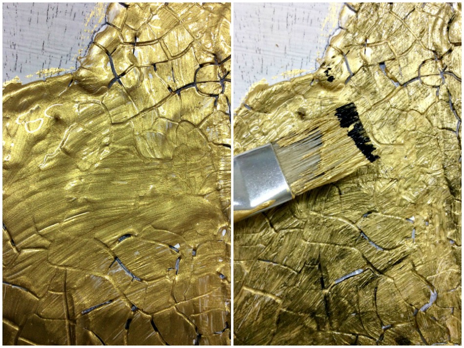 Gold and black acrylic paint for crackles