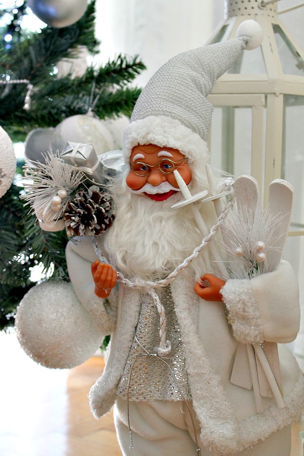 White and silver Santa Claus