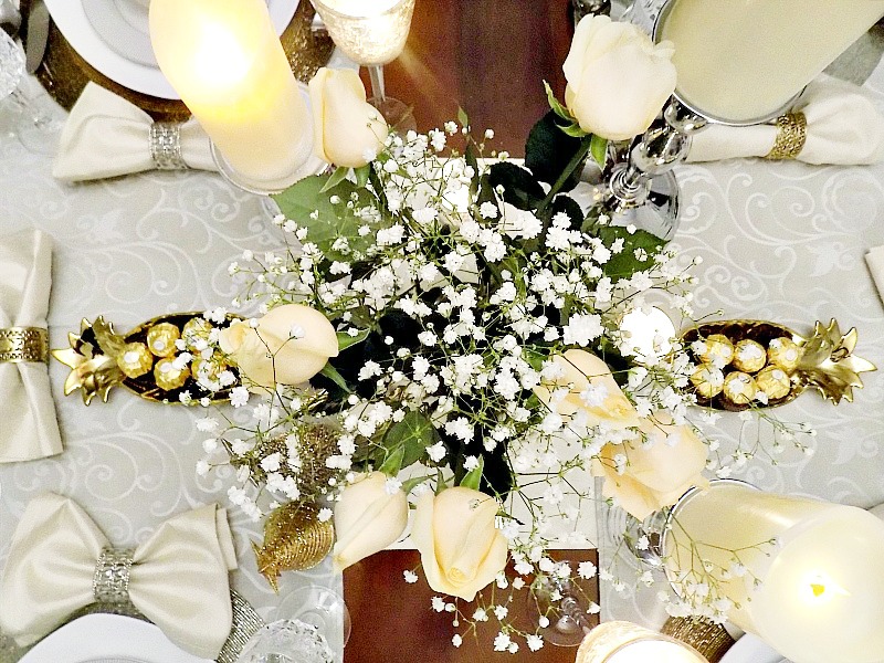 Gold and silver tablescape
