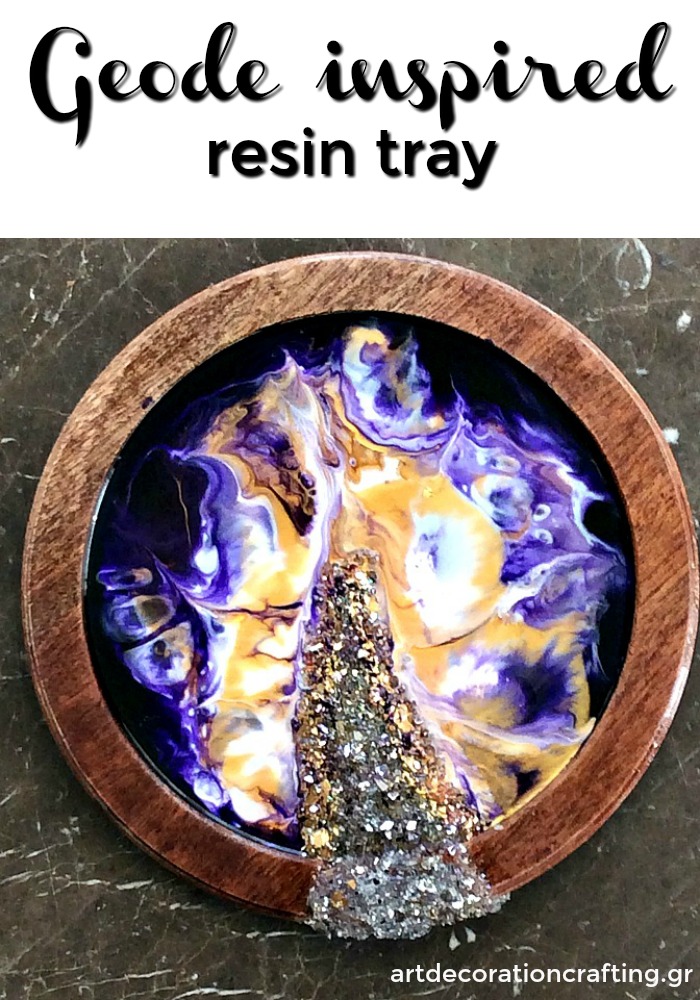 Art Decoration Crafting, Geode inspired resin tray