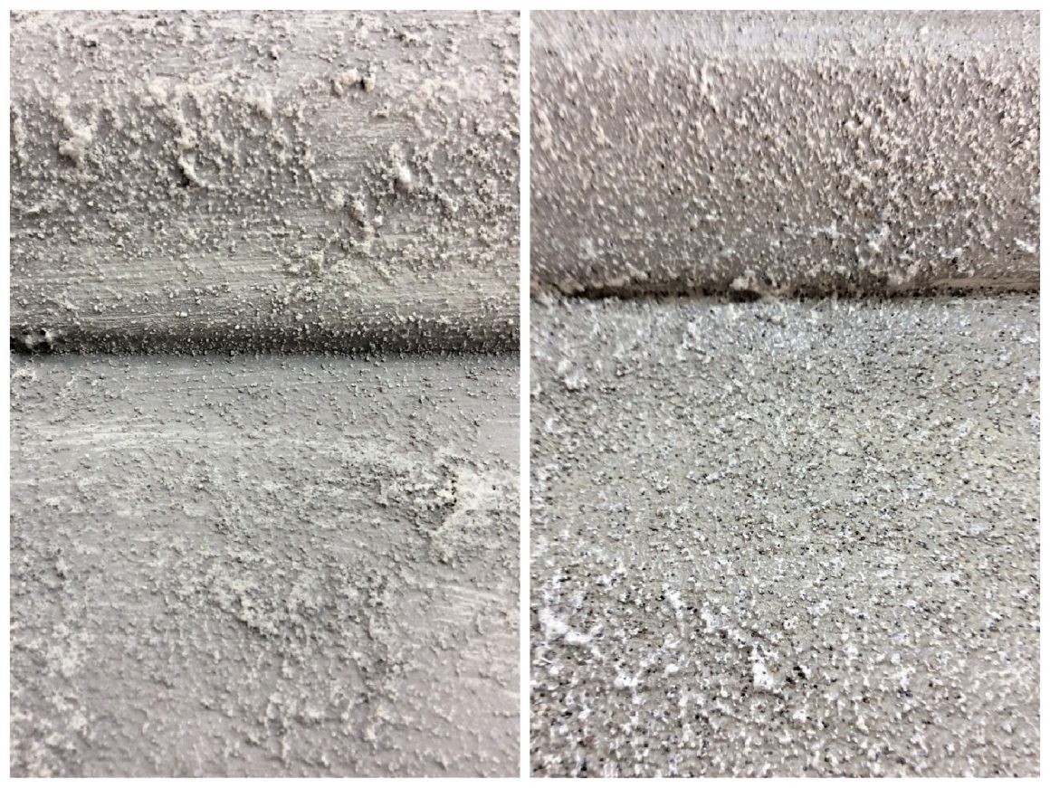 Πριν και μετά από εφαρμογή βερνικιού με άμμο