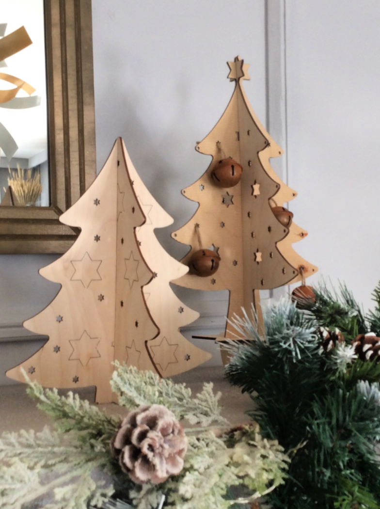 Ξύλινα διακοσμητικά χριστουγεννιάτικα δέντρα