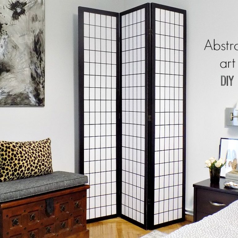 DIY αφηρημένη τέχνη για την κρεβατοκάμαρα μας