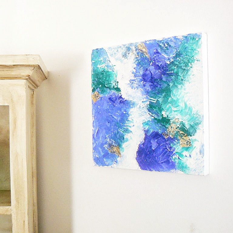 Blue abstract art diy
