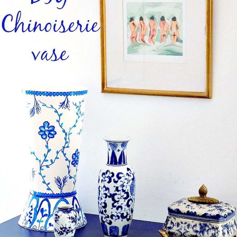 Μπλε άσπρο chinoiserie style βάζο diy