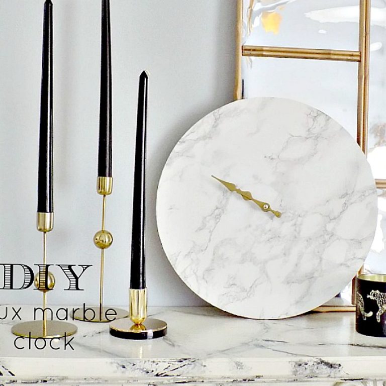 Μοντέρνο ρολόι τοίχου από faux μάρμαρο