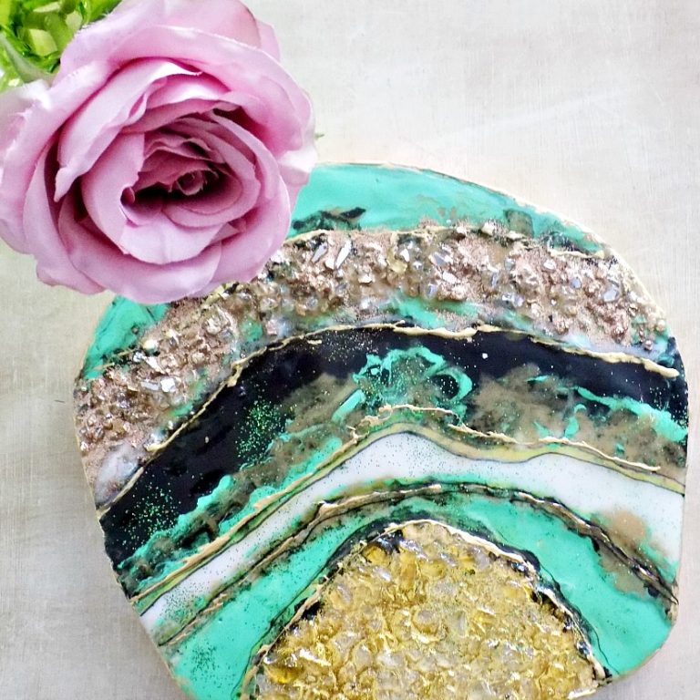 green-geode-with-resin-and-crystals