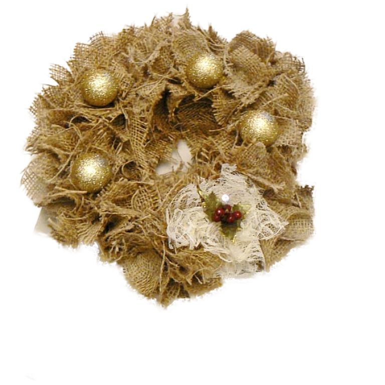 Ρουστίκ στεφάνι από λινάτσα